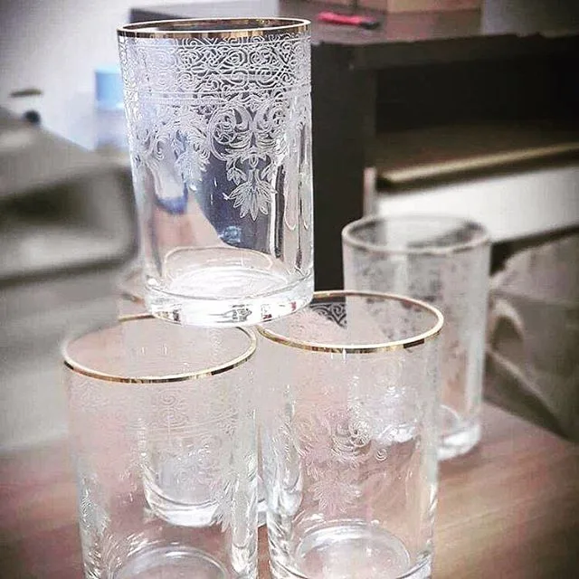 6 li Viktoria Rimli Kahve Yanı Su Bardağı
