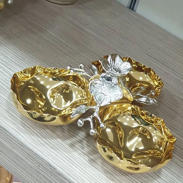 Dekoratif Pirinç Çerezlik Gold