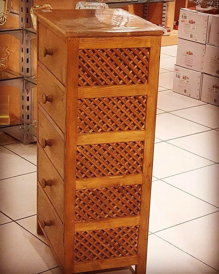 Ahşap Çekmeceli Mutfak Kiler Dolabı - Erzak Dolabı